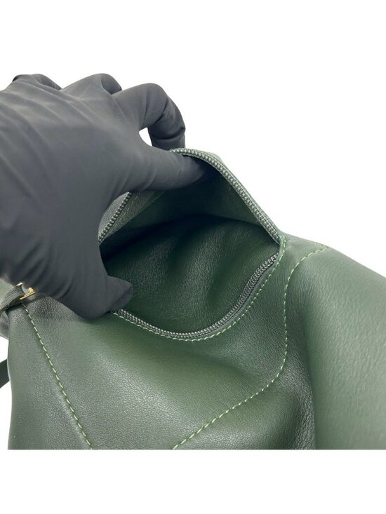 Loewe Anton Logo Leather Backpack Green main image 5
